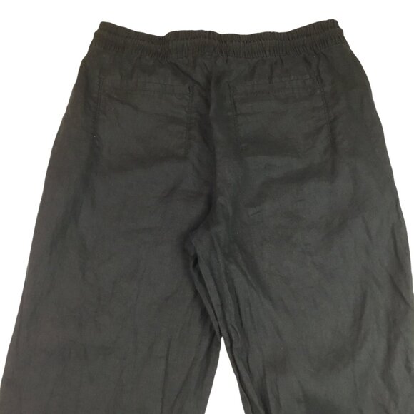 Athleta Linen Pant Womens Large Black Linen Drawstring Relaxed Fit Pant - Picture 8 of 13
